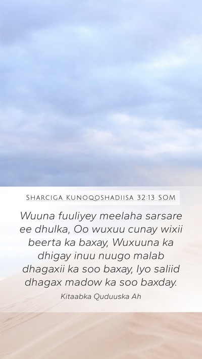 Sharciga Kunoqoshadiisa 32:13 SOM Bible Verse Image