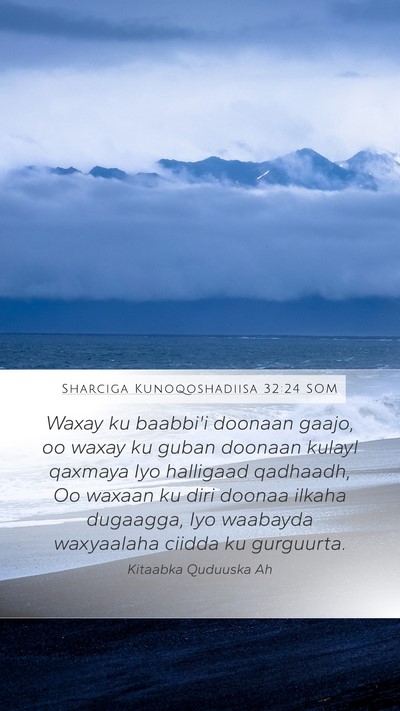 Sharciga Kunoqoshadiisa 32:24 SOM Bible Verse Image