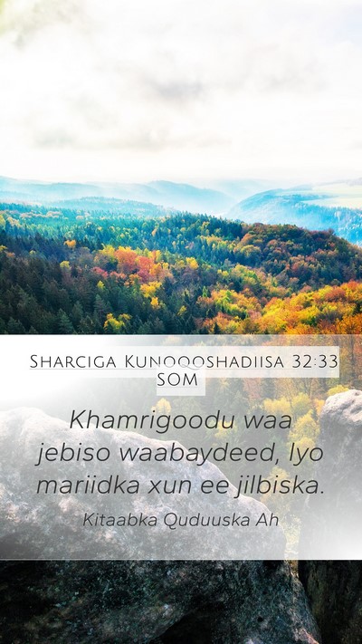 Sharciga Kunoqoshadiisa 32:33 SOM Bible Verse Image