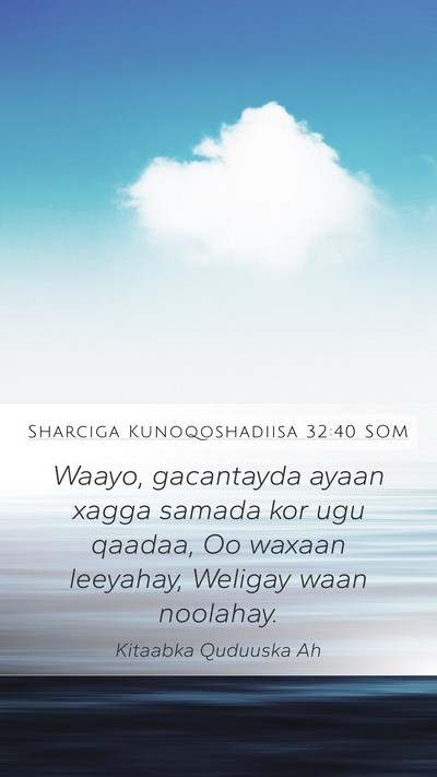 Sharciga Kunoqoshadiisa 32:40 SOM Bible Verse Image