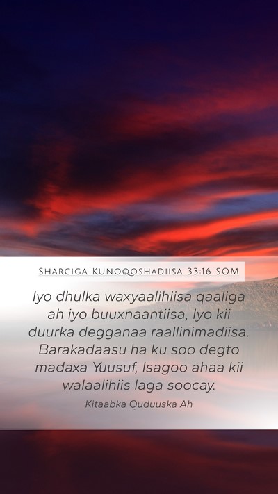 Sharciga Kunoqoshadiisa 33:16 SOM Bible Verse Image