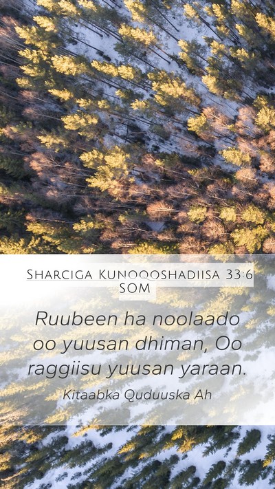 Sharciga Kunoqoshadiisa 33:6 SOM Bible Verse Image