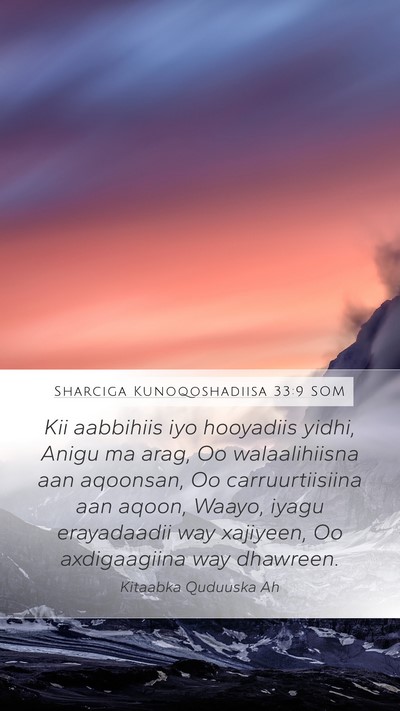 Sharciga Kunoqoshadiisa 33:9 SOM Bible Verse Image