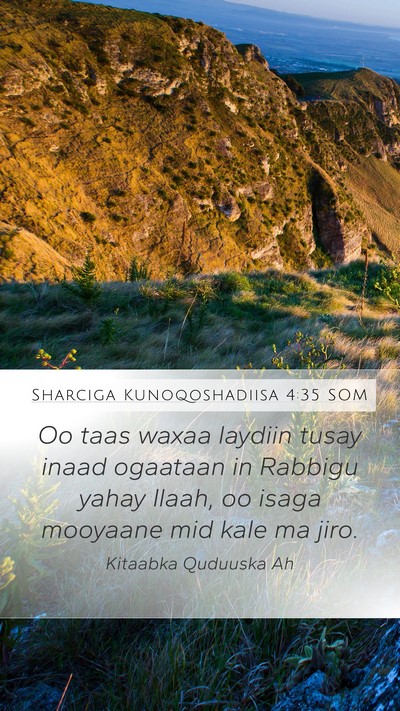 Sharciga Kunoqoshadiisa 4:35 SOM Bible Verse Image