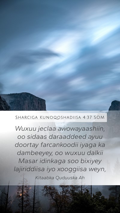 Sharciga Kunoqoshadiisa 4:37 SOM Bible Verse Image