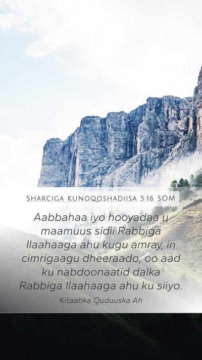 Sharciga Kunoqoshadiisa 5:16 SOM Bible Verse Image