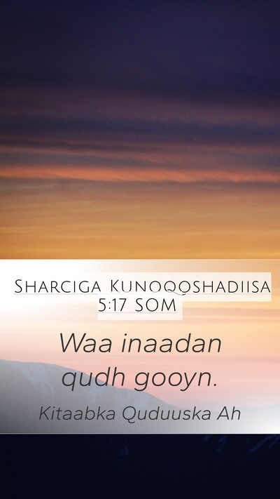 Sharciga Kunoqoshadiisa 5:17 SOM Bible Verse Image