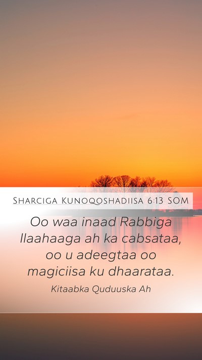 Sharciga Kunoqoshadiisa 6:13 SOM Bible Verse Image