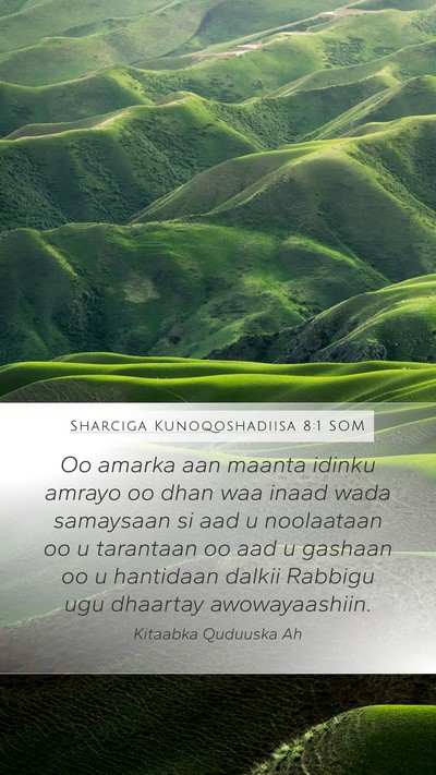Sharciga Kunoqoshadiisa 8:1 SOM Bible Verse Image