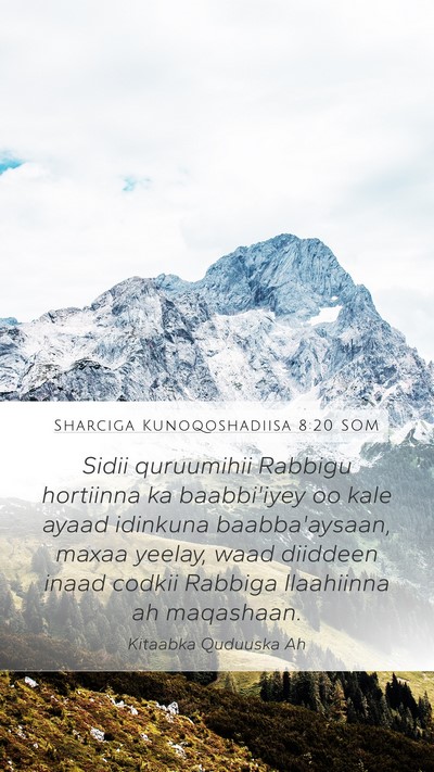 Sharciga Kunoqoshadiisa 8:20 SOM Bible Verse Image