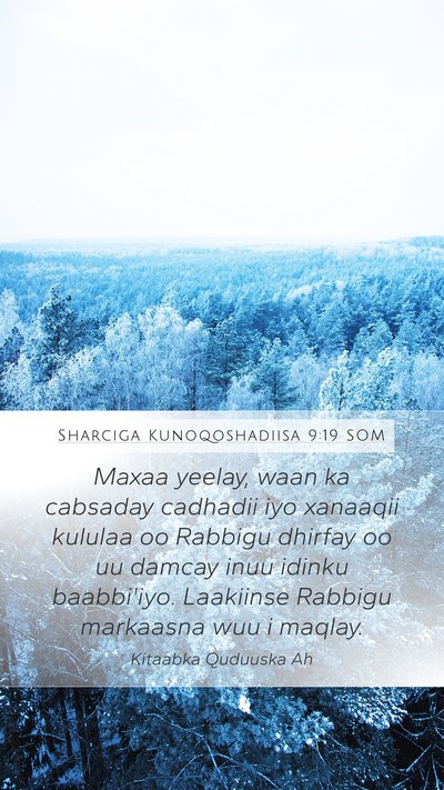 Sharciga Kunoqoshadiisa 9:19 SOM Bible Verse Image