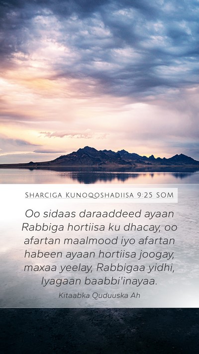 Sharciga Kunoqoshadiisa 9:25 SOM Bible Verse Image