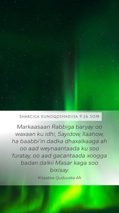 Sharciga Kunoqoshadiisa 9:26 SOM Bible Verse Image