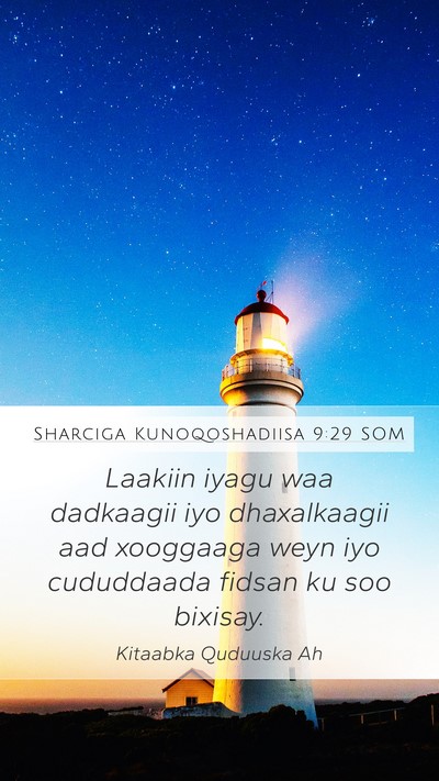 Sharciga Kunoqoshadiisa 9:29 SOM Bible Verse Image
