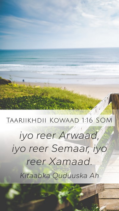 Taariikhdii Kowaad 1:16 SOM Mobile Phone Wallpaper - iyo reer Arwaad, iyo reer Semaar, iyo reer - Mobile Bible Verse Wallpaper