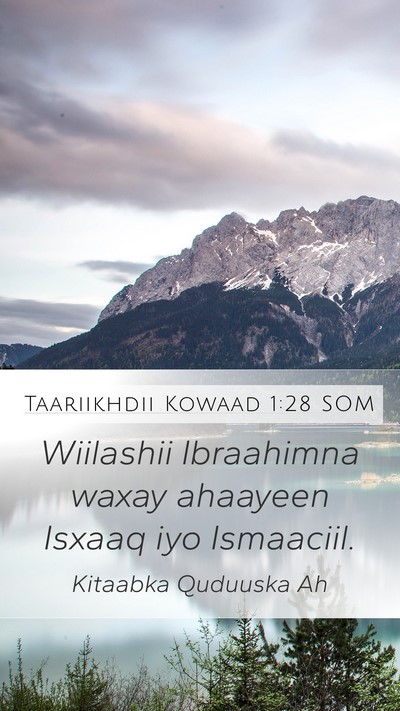Taariikhdii Kowaad 1:28 SOM Bible Verse Image