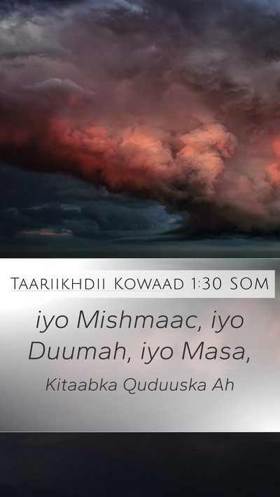 Taariikhdii Kowaad 1:30 SOM Bible Verse Image