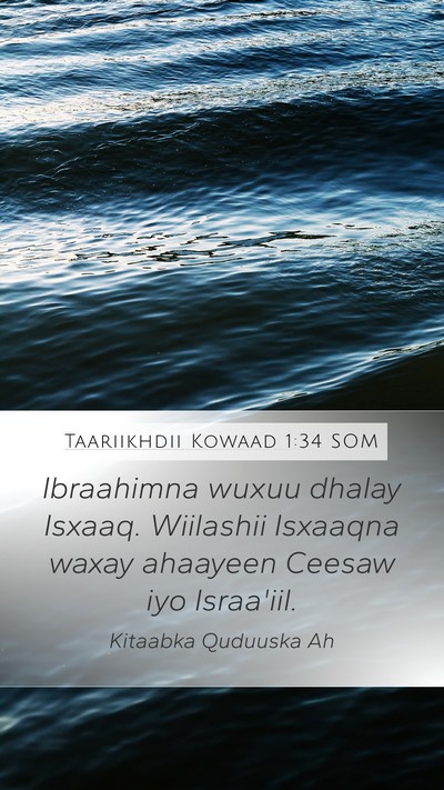 Taariikhdii Kowaad 1:34 SOM Bible Verse Image