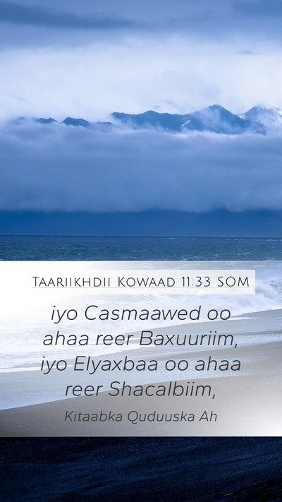 Taariikhdii Kowaad 11:33 SOM Bible Verse Image
