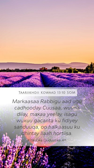 Taariikhdii Kowaad 13:10 SOM Bible Verse Image