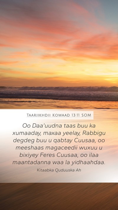 Taariikhdii Kowaad 13:11 SOM Bible Verse Image