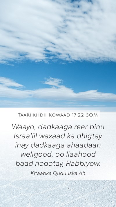 Taariikhdii Kowaad 17:22 SOM Bible Verse Image