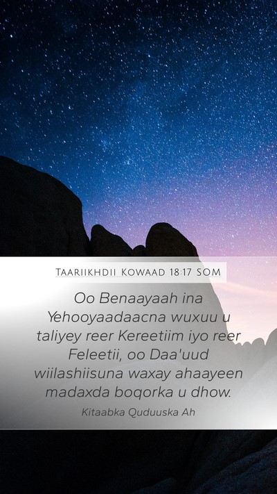 Taariikhdii Kowaad 18:17 SOM Bible Verse Image