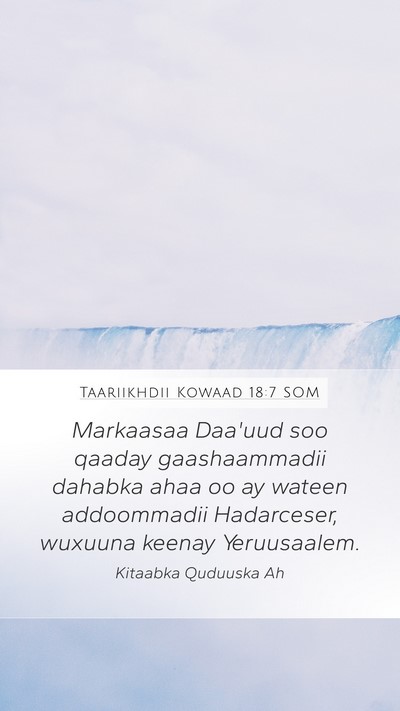Taariikhdii Kowaad 18:7 SOM Bible Verse Image
