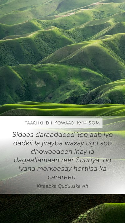 Taariikhdii Kowaad 19:14 SOM Bible Verse Image