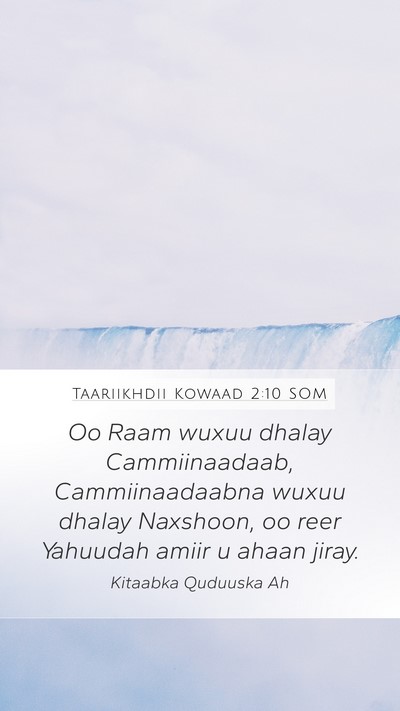 Taariikhdii Kowaad 2:10 SOM Bible Verse Image