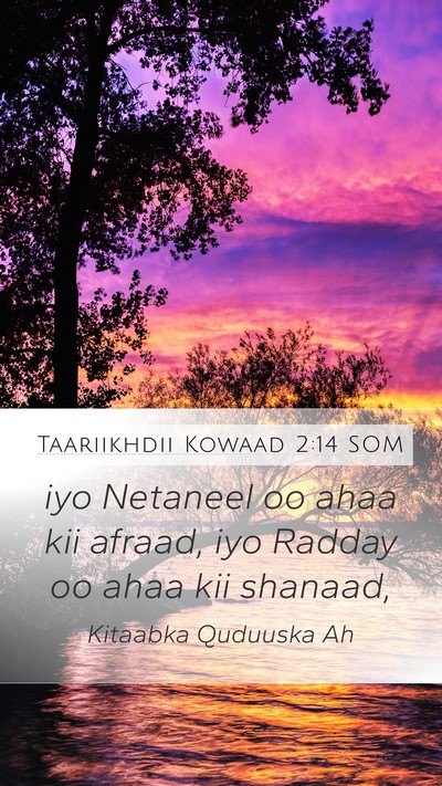 Taariikhdii Kowaad 2:14 SOM Mobile Phone Wallpaper - iyo Netaneel oo ahaa kii afraad, iyo Radday oo - Mobile Bible Verse Wallpaper
