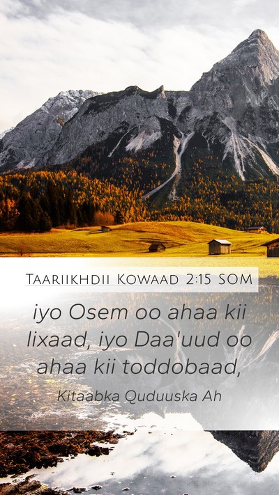 Taariikhdii Kowaad 2:15 SOM Bible Verse Image