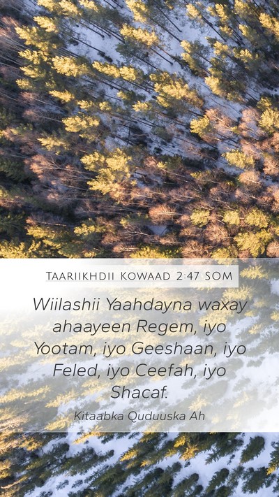 Taariikhdii Kowaad 2:47 SOM Mobile Phone Wallpaper - Wiilashii Yaahdayna waxay ahaayeen Regem, iyo - Mobile Bible Verse Wallpaper