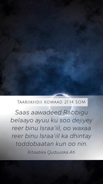 Taariikhdii Kowaad 21:14 SOM Bible Verse Image