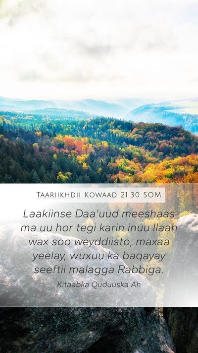 Taariikhdii Kowaad 21:30 SOM Bible Verse Image