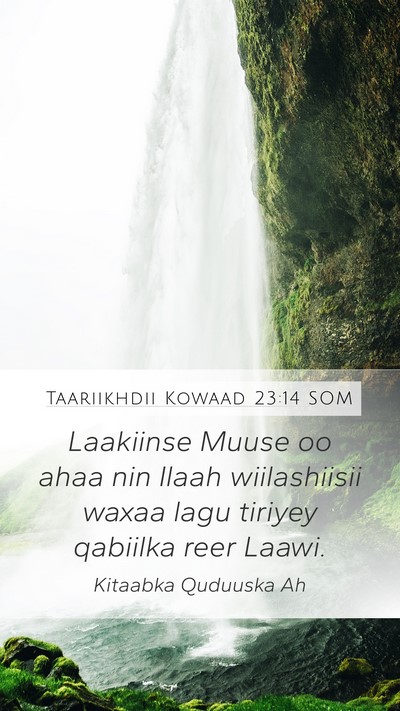 Taariikhdii Kowaad 23:14 SOM Bible Verse Image