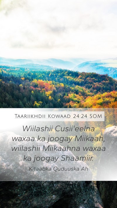 Taariikhdii Kowaad 24:24 SOM Bible Verse Image