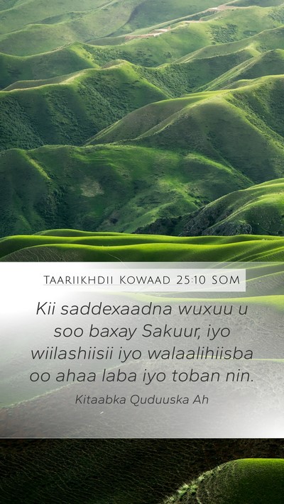 Taariikhdii Kowaad 25:10 SOM Mobile Phone Wallpaper - Kii saddexaadna wuxuu u soo baxay Sakuur, iyo - Mobile Bible Verse Wallpaper