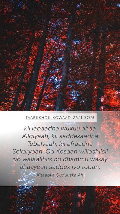 Taariikhdii Kowaad 26:11 SOM Mobile Phone Wallpaper - kii labaadna wuxuu ahaa Xilqiyaah, kii - Mobile Bible Verse Wallpaper
