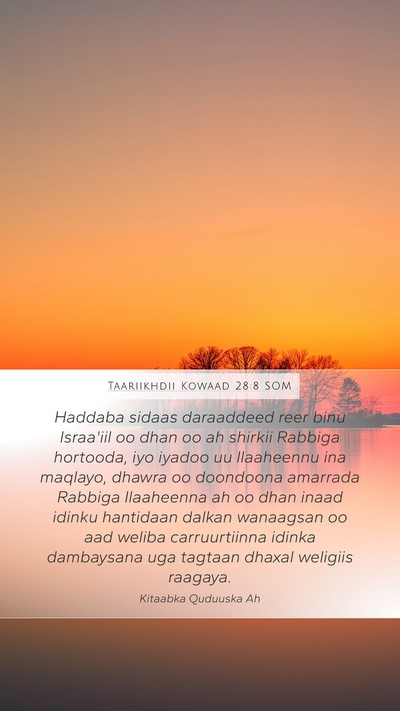 Taariikhdii Kowaad 28:8 SOM Bible Verse Image