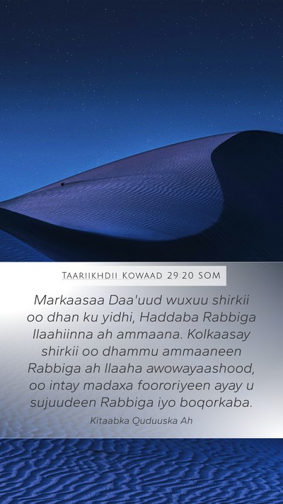 Taariikhdii Kowaad 29:20 SOM Bible Verse Image