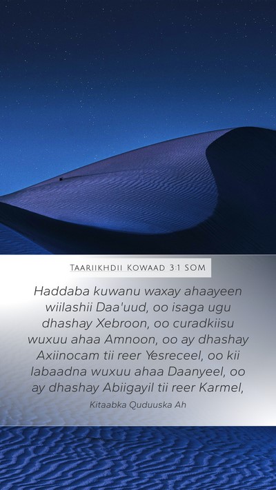 Taariikhdii Kowaad 3:1 SOM Bible Verse Image
