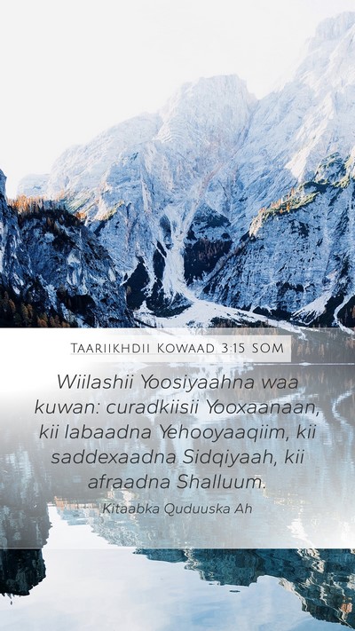 Taariikhdii Kowaad 3:15 SOM Bible Verse Image