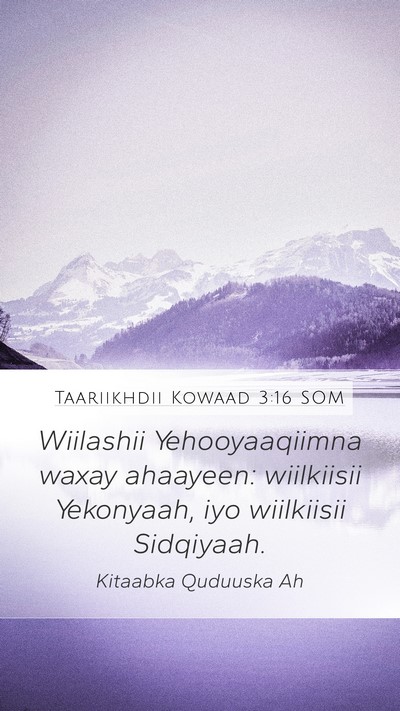 Taariikhdii Kowaad 3:16 SOM Bible Verse Image