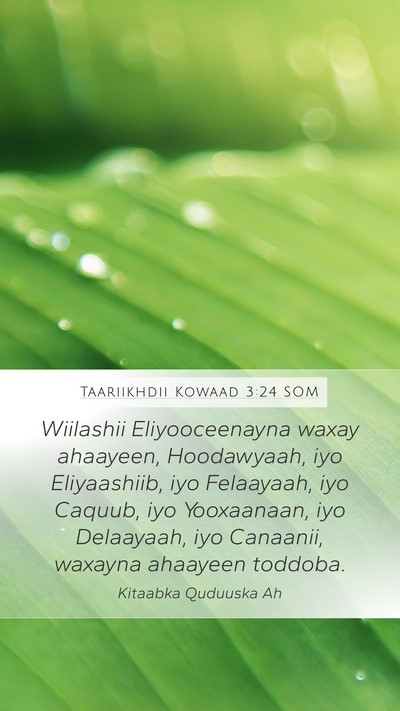 Taariikhdii Kowaad 3:24 SOM Mobile Phone Wallpaper - Wiilashii Eliyooceenayna waxay ahaayeen, - Mobile Bible Verse Wallpaper