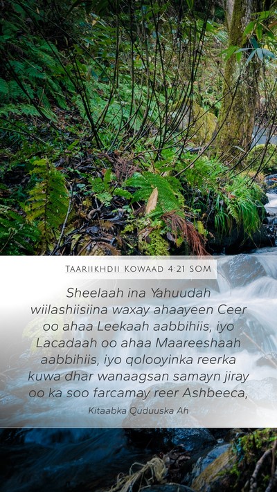 Taariikhdii Kowaad 4:21 SOM Bible Verse Image