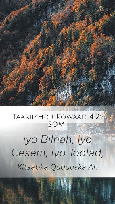Taariikhdii Kowaad 4:29 SOM Bible Verse Image