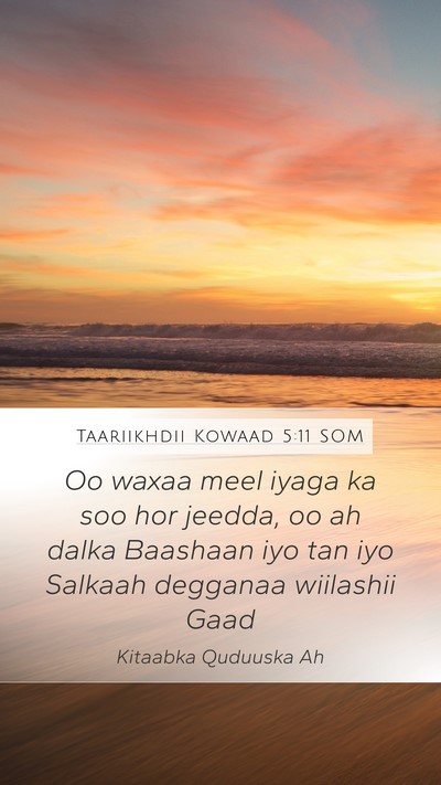 Taariikhdii Kowaad 5:11 SOM Bible Verse Image