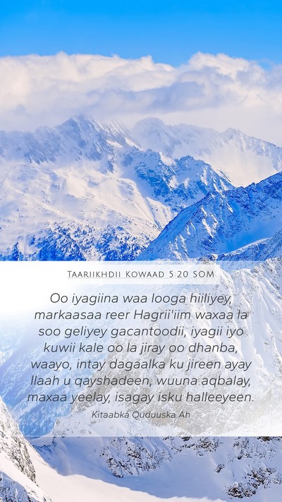 Taariikhdii Kowaad 5:20 SOM Bible Verse Image