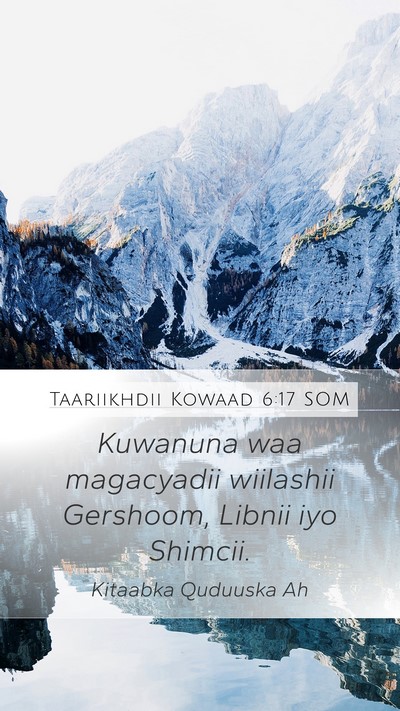 Taariikhdii Kowaad 6:17 SOM Bible Verse Image